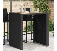 Lumanois Mesa Alta jardín Superficie Madera ratán PE Negro 105x80x110 cm,Mobiliario,Mesas de jardín,19.2kg-368696