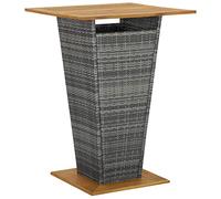 Lumanois Mesa Alta ratán sintético y Madera de Acacia Gris 80x80x110 cm,Mobiliario,Mesas de jardín,18.4kg-313466