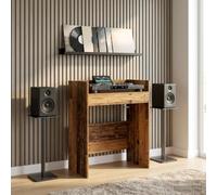 Lumanois Mesa de DJ Madera Envejecida 102 x 45 x 102 cm, Mesas de Oficina, 22.63 kg-8006746
