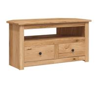 Lumanois Mueble esquinero de TV Madera de Pino Estilo Panamá 93x49x49 cm, Mobiliario Muebles TV, Marrón, 13.5kg