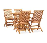 Lumanois Set de Comedor de jardín Plegable 5 pzas Madera Maciza de Teca,Mobiliario,Conjuntos de jardín,50.26kg-3059982