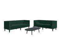 Lumanois Set de sofás Chesterfield con Cojines 2 Piezas Terciopelo Verde,Mobiliario,Sofás,57.55kg-3209293