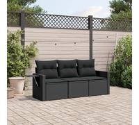 Lumanois Set de sofás de jardín con Cojines 3 pzas ratán sintético Negro,Mobiliario,Muebles de jardín,26.4kg-3219854
