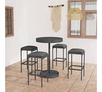 Lumanois Set Muebles Bar jardín 5 Piezas y Cojines ratán sintético Gris, Mobiliario Muebles de jardín Conjuntos de jardín, Gris, 26.7kg