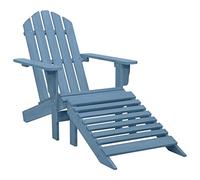 Lumanois Silla jardín Adirondack con otomana Madera Maciza de Abeto Azul,Mobiliario,Asientos de Exterior,Sillas de jardín,10.5kg-315865