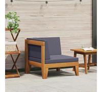 Lumanois Sofá de Esquina seccional y Cojines Gris Oscuro Madera Acacia, Mobiliario Muebles de jardín Asientos de Exterior Sofás modulares de Exterior, Gris, 15.5kg