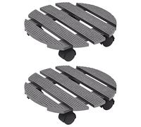 Lumanois Soporte con Ruedas para Plantas 2 Unidades WPC Gris Ø30x7,5 cm,Casa y jardín,Jardín,Jardinería,Soportes para macetas,2.76kg-149032