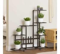 Lumanois Soporte de Flores con Rueda de Metal Negro 94,5x25x92,5 cm, Casa y jardín Jardín Jardinería Soportes para macetas, Negro, 3.86kg