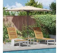 Lumanois Tumbona 2-Persona 3 pcs Marrón Madera de Acacia Sólida,Asientos de Exterior,Tumbonas,42.8kg-3334837