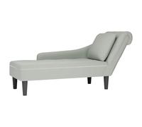 Lumanois Tumbona Almohada y reposabrazo Derecho Terciopelo Gris Claro,Mobiliario,Sillas,Divanes,16.2kg-4009772