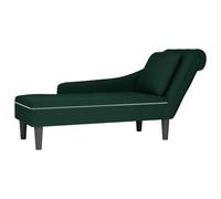 Lumanois Tumbona Almohada y reposabrazo Derecho Terciopelo Verde Oscuro,Mobiliario,Sillas,Divanes,16.2kg-4009774