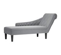 Lumanois Tumbona con Almohada y reposabrazo Derecho Tela Gris Claro,Mobiliario,Sillas,Divanes,16.3kg-4009843