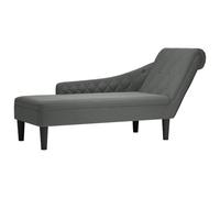 Lumanois Tumbona con Almohada y reposabrazo Derecho Tela Gris Oscuro,Mobiliario,Sillas,Divanes,16.3kg-4009844
