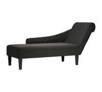 Lumanois Tumbona con Almohada y reposabrazo Derecho Tela Negro,Mobiliario,Sillas,Divanes,16.3kg-4009767