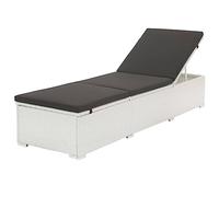 Lumanois Tumbona con cojín ratán sintético Blanco, Mobiliario Muebles de jardín Asientos de Exterior Tumbonas, Blanco, 20kg