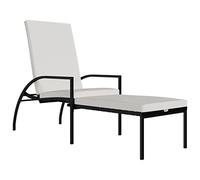 Lumanois Tumbona con reposapiés ratán sintético Negro,Mobiliario,Asientos de Exterior,Tumbonas,12.45kg-317629