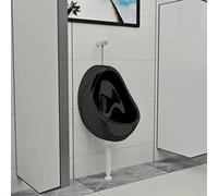 Lumanois Urinario de Pared con válvula de Descarga cerámica Negro, Bricolaje Fontanería Piezas para fontanería Baños y bidés Urinarios, Negro, 12.3kg