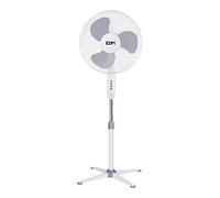 Ventilador de pie silencioso de 60 dB con aspas de Ø40 cm, diseño seguro con rejilla y cabezal ajustable fijo/oscilante, ideal para salón o dormitorio