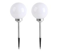 Lumi Jardin, 2 bolas solares para clavar ∅20cm MOONY W20 Blanco