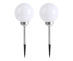 Lumi Jardin, 2 bolas solares para clavar ∅20cm MOONY W20 Blanco