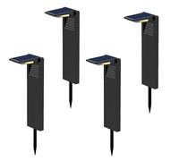 LUMI JARDIN Conjunto De 4 Balizas Solares Para Plantar Luz Exterior Led Cool White Ostry H41Cm, Iluminación Solar Para Camino De Jardín