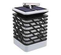Lumi Jardín Exterior Efecto llama 75 LEDs, Farol Solar Impermeable, Lámpara de Mesa, Decoración para Jardín Braisy, 1 W, Gris, Negro, 10 x 10 x 15