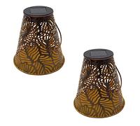 LUMI JARDIN, Lote de 2 linternas solares H30cm 2x EXOTIC Cobre