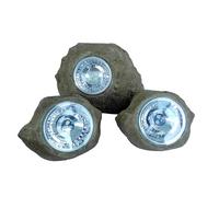Lumisky Lote de 3 rocas solares Rocky Brown H14 cm Marrón