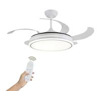 LUMIKING Lampara Ventilador de Techo XXL con Luz LED Silencioso de 40 W de Motor con 4 Aspas - Ventiladores de Techo de Gran Tamaño Retractil de 132 cm - Funcion Verano e Invierno con Temporizador