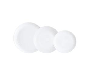 Luminarc 5424166 - Vajilla PAMPILLE de 18 Piezas de Vidrio Redonda Blanca