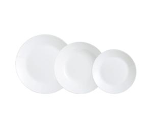 Luminarc 5425815 - Vajilla ZELIE de 18 Piezas Vidrio Opal Redonda Color Blanco