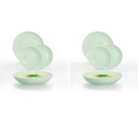 Luminarc Apy Paradise Verde Vajilla Opal Apto Microondas Apto Frigorífico Apilable (Paquete de 2)
