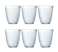 LUMINARC CONCEPTO PAMPILLE Set 6 Vasos Altos Vidrio 31CL Transparente Con relieve Fabricado en Francia Reciclable