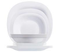 Luminarc Dajar Carine Vajilla (Cristal, 29,2 x 14 x 28,5 cm, 18 Unidades), Color Blanco