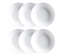 LUMINARC DIWALI Caja 6 Platos Hondos Opal 20CM Blanco Brillo Fabricado en Francia Reciclable White 20cm