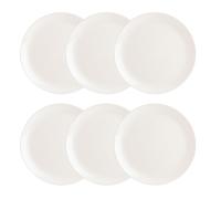 LUMINARC DIWALI Caja 6 Platos Llanos Opal 27CM Blanco Brillo Fabricado en Francia Reciclable White 27cm