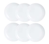 LUMINARC DIWALI Caja 6 Platos Postre Opal 19CM Blanco Brillo Fabricado en Francia Reciclable White 19cm
