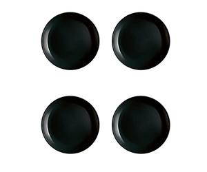 Luminarc Diwali Noir Set 4 Platos Postre Vidrio 19cm Negro