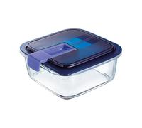 Luminarc Easy Box Recipiente Cuadrado Hermético Vidrio 18x18,5x7cm - 122cl Sodo Apto Microondas Apto Frigorífico Reciclable