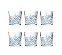 LUMINARC EUGENE Set 6 Vaso Bajo Vidrio Eco 30CL Transparente Con relieve Fabricado en Francia Ecológico