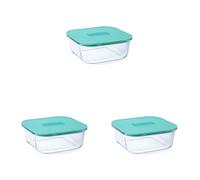 Luminarc Joy Recipiente Hermético Vidrio 17x17x7cm - 110cl Sodo Apto Microondas (Paquete de 3)