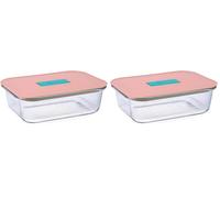Luminarc Joy Recipiente Hermético Vidrio 20x15x7cm - 104cl Sodo Apto Microondas (Paquete de 2)