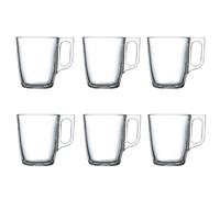 LUMINARC NUEVO Caja 6 Mugs Vidrio 25CL Transparente Brillo Fabricado en Francia Reciclable