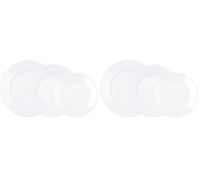 Luminarc Plumi Vajilla Vidrio 18 Piezas - 6 Personas Sodo Apto Microondas Vidrio Templado Extra Resistente (Paquete de 2)