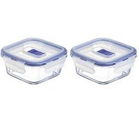 Luminarc Pure Box Active Recipiente Cuadrado Hermético Vidrio 10cm - 38 icolor (Paquete de 2)