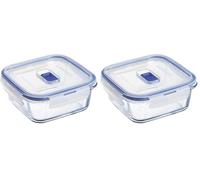 Luminarc Pure Box Active Recipiente Cuadrado Hermético Vidrio 13cm - 76 icolor (Paquete de 2)