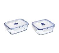 Luminarc Pure Box Active Recipiente Cuadrado Hermético Vidrio 16cm - 122 icolor & Pure Box Active Recipiente Rectangular Hermético Vidrio 19x13cm - 122 icolor