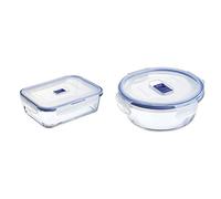 Luminarc Pure Box Active Recipiente Rectangular Hermetico 22x16cm - 197 icolor & Pure Box Active Recipiente Redondo Hermetico 14x6cm - 67 icolor