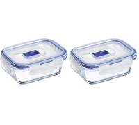 Luminarc Pure Box Active Recipiente Rectangular Hermético Vidrio 12x9cm - 38 icolor (Paquete de 2)