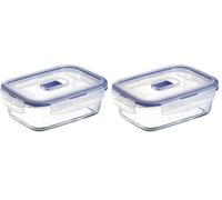 Luminarc Pure Box Active Recipiente Rectangular Hermético Vidrio 16x11cm - 82 icolor (Paquete de 2)